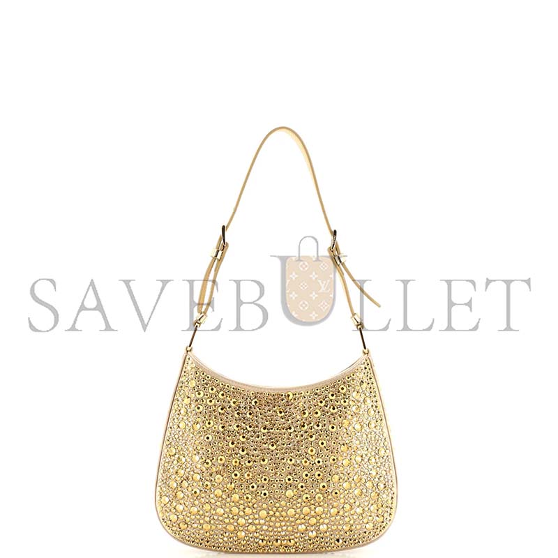 Pra*a cleo shoulder bag crystal embellished satin 1bc169 (22*18.5*4.5cm)